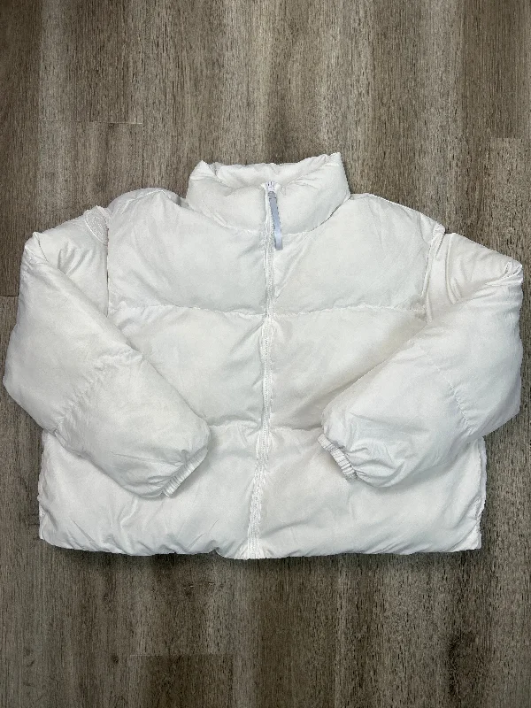 Coat Puffer & Quilted By Fabletics In White, Size: 2x Casual Men's Loose