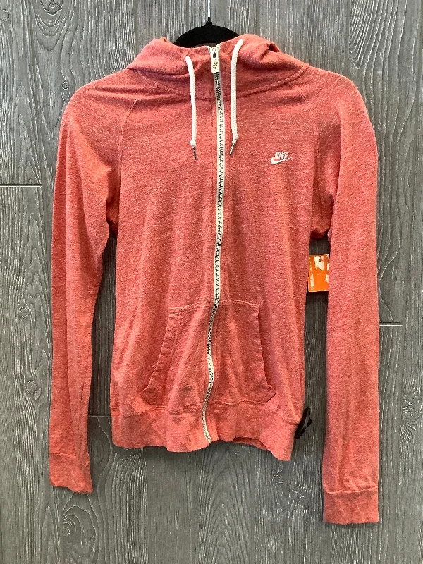 Athletic Top Long Sleeve Hoodie By Nike Apparel In Orange, Size: S Beach