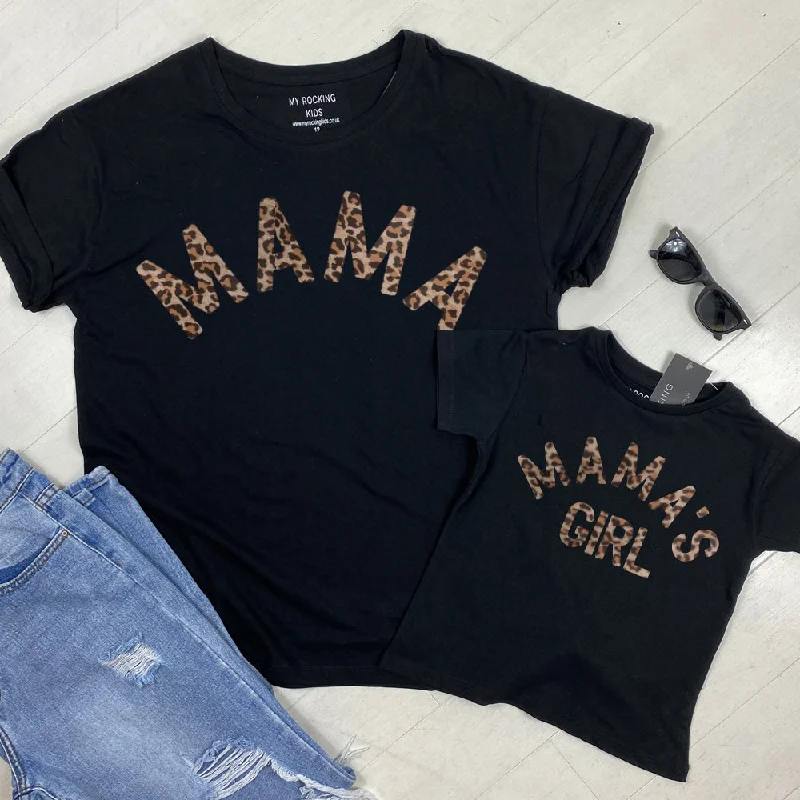 Mama & Mama's Girl Leopard T-Shirts Artistic Men's Avant