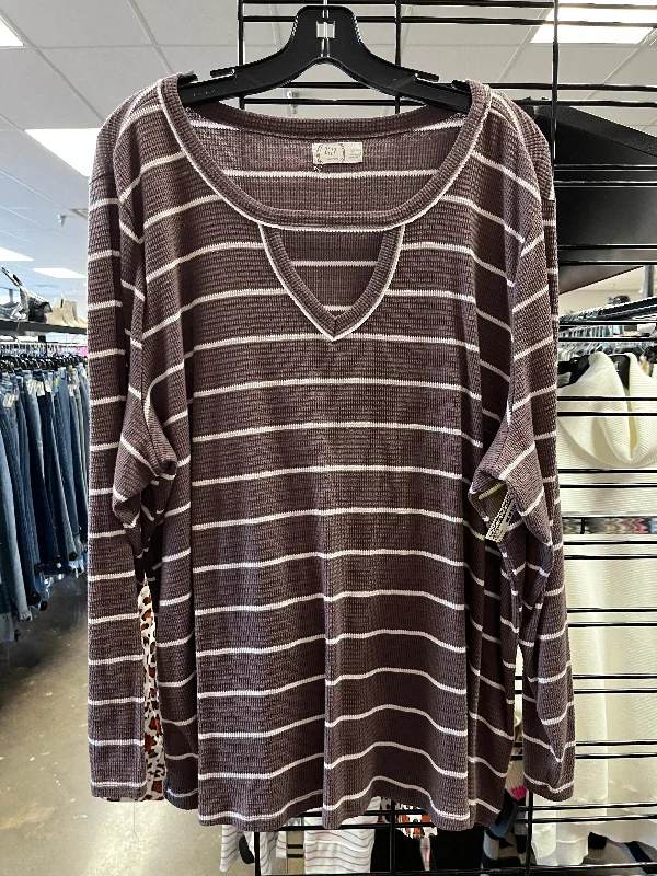 Top Long Sleeve By Maurices In Brown, Size: 3x Relaxed Men's Australian 