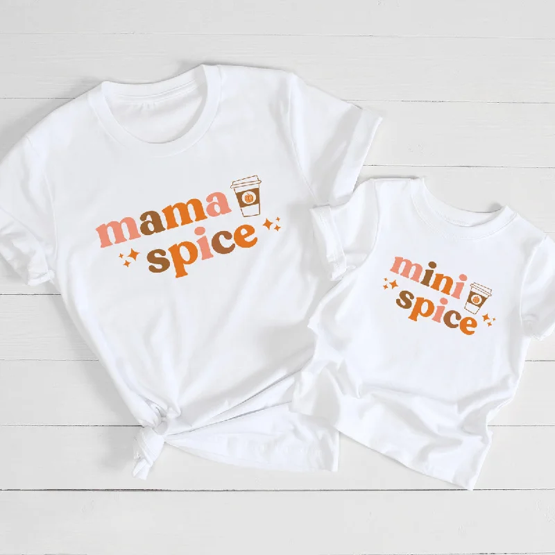 Mama Spice & Mini Spice Autumn Matching T-Shirts Streetwear Style