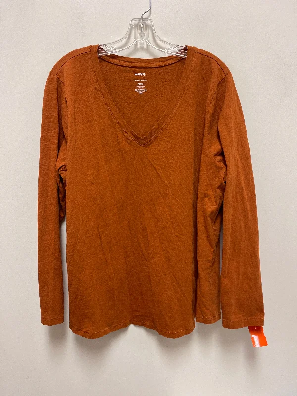 Top Long Sleeve Basic By Sonoma In Orange, Size: 1x Stylish Men's Neon