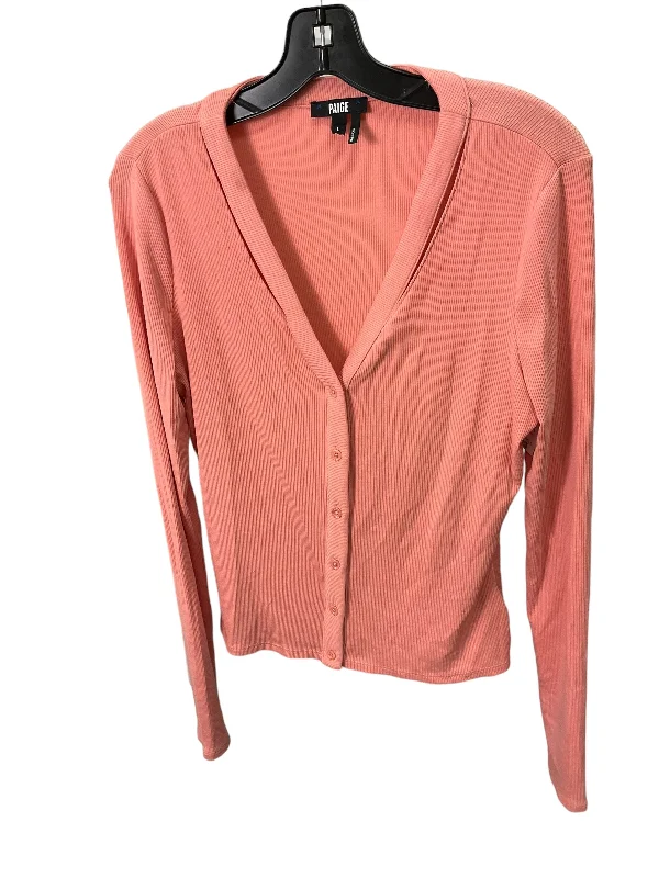 Top Long Sleeve Designer By Paige In Coral, Size: L Cozy Men's Winter