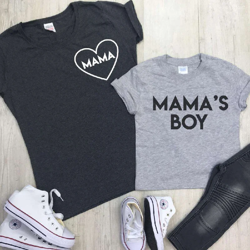 Mama & Mama's Boy Mum & Kid Matching Tees (MRK X) Modern Men's Geometric