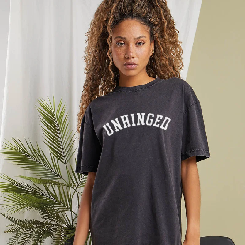 Unhinged College Oversized Acid Wash Tee Beach