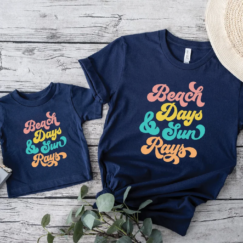 Beach Days & Sun Rays Family Matching T-Shirts Modern Men's Geometric