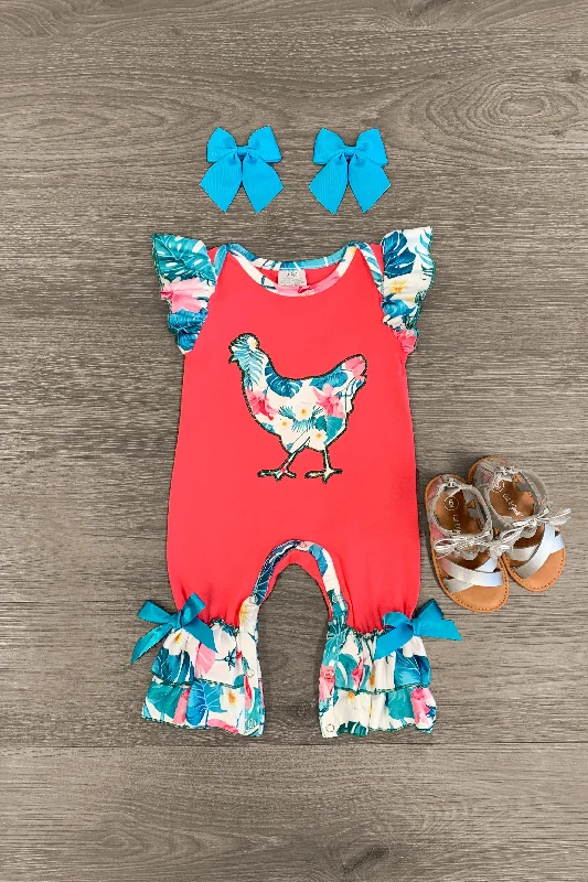 Hawaiian Rooster Romper Tailored