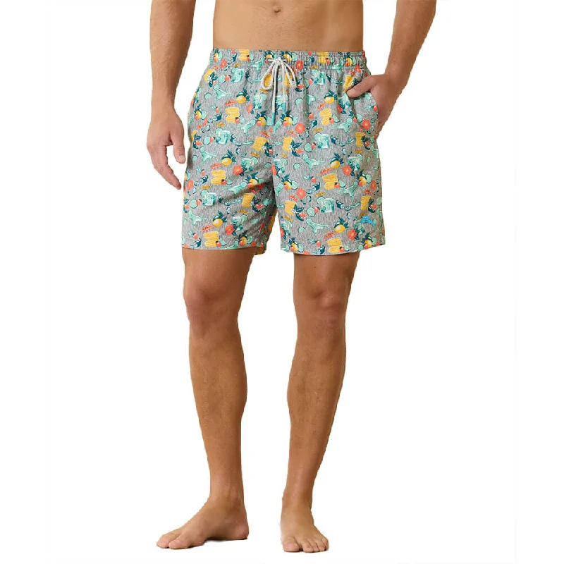 Tommy Bahama 6-Inch Naples Tales Of A Cocktail Swim Trunks - Concrete Grey Masculine Men's Thick