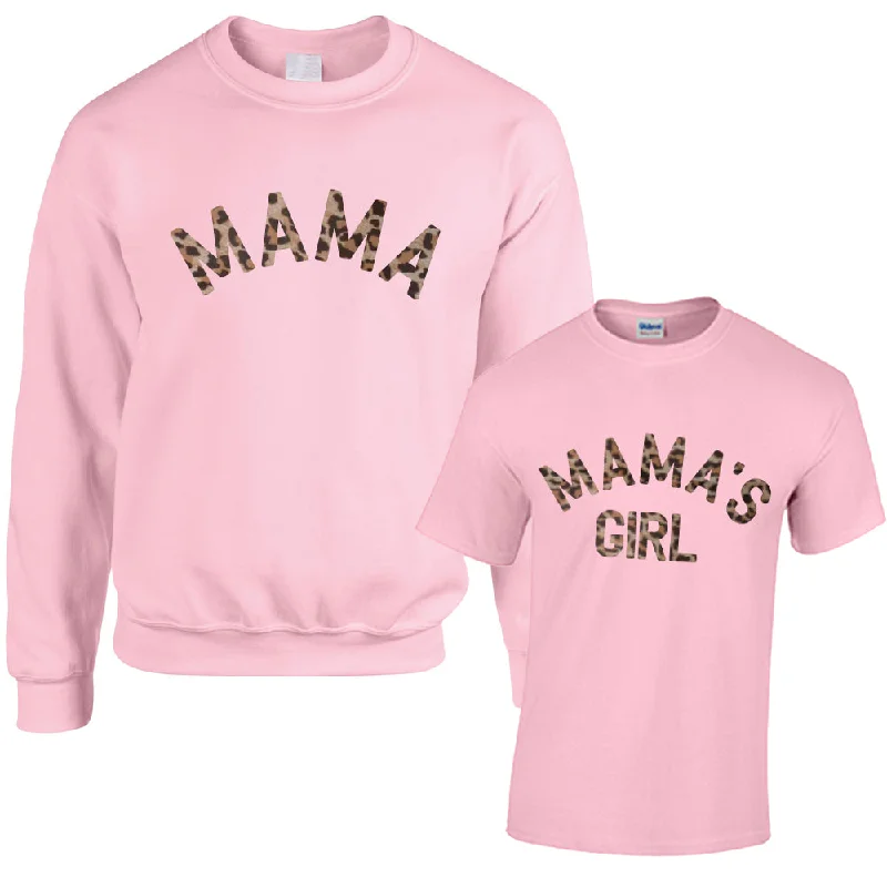 Mama & Mama's Girl Leopard Light Pink Tops Classic Men's Pin