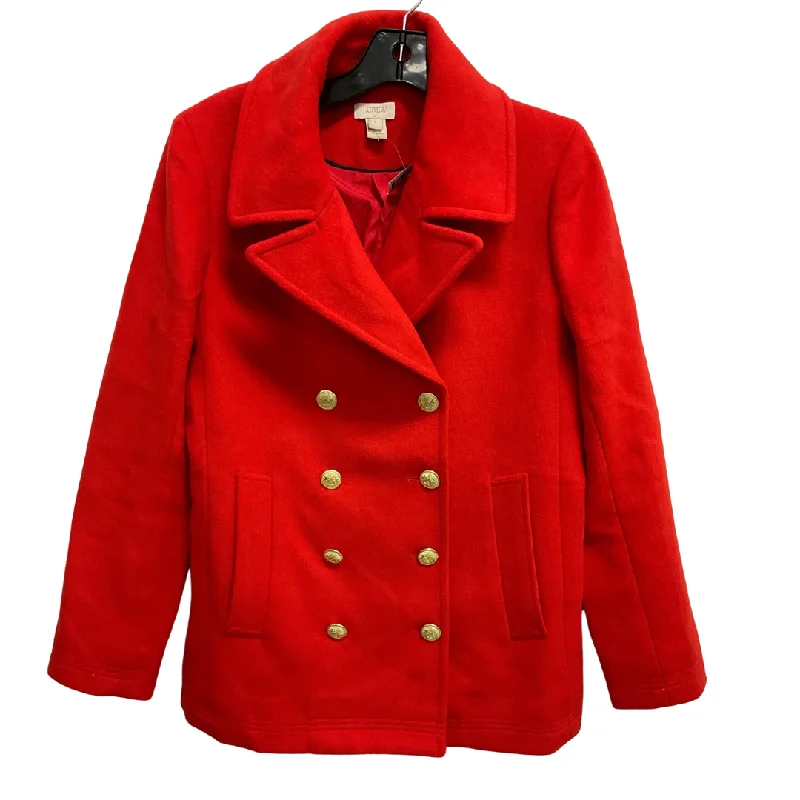 Coat Peacoat By J. Crew In Red, Size: S Cozy Men's Winter