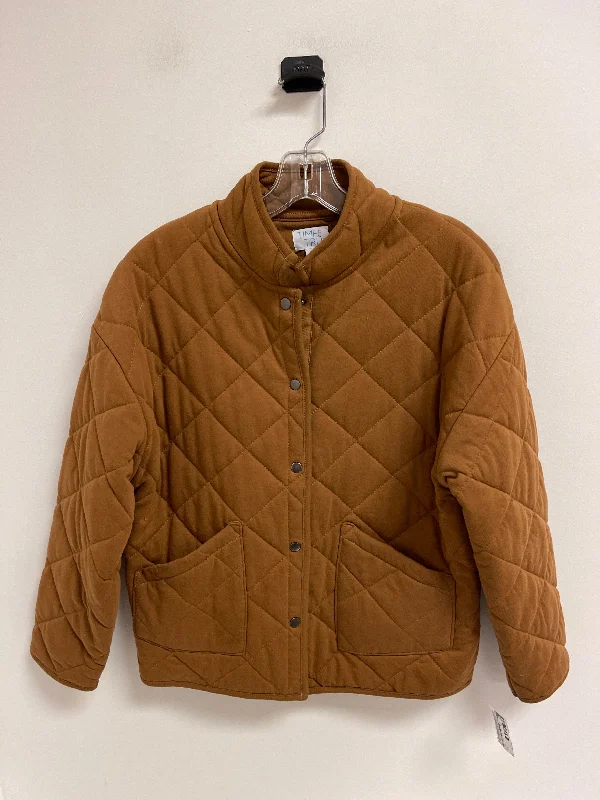 Coat Puffer & Quilted By Time And Tru In Brown, Size: S Laid