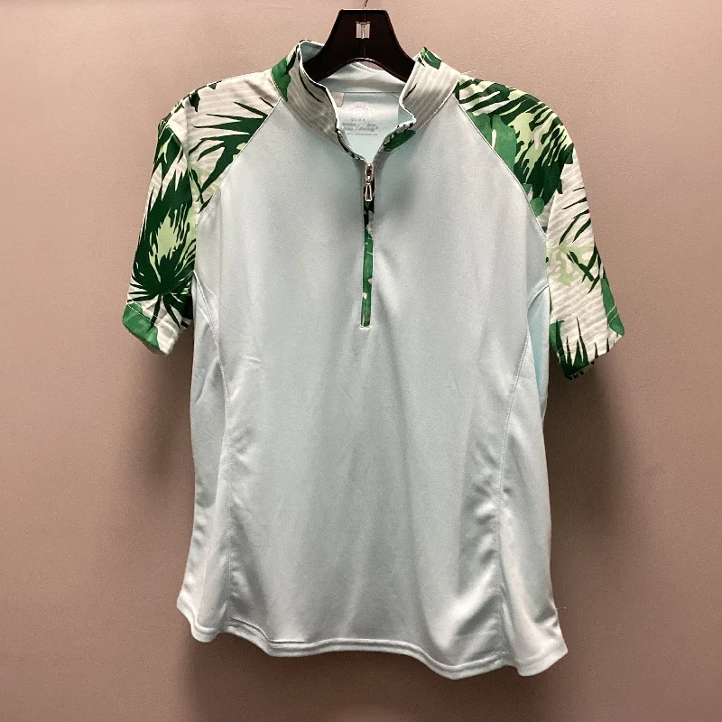 Athletic Top Short Sleeve By MONTEREY CLB In Green, Size: L Stylish Men's Tropical 