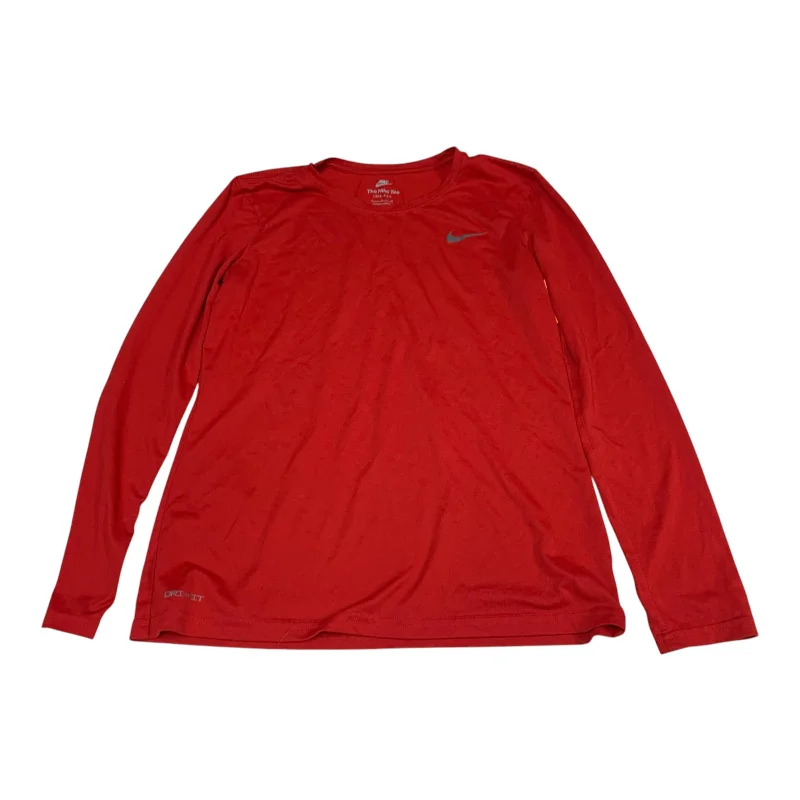 Athletic Top Long Sleeve Crewneck By Nike Apparel In Red, Size: M Youthful Men's Anime