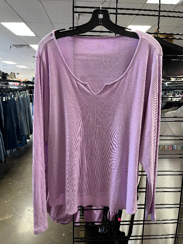 Top Long Sleeve Basic By Old Navy In Purple, Size: 3x Sleek Men's Contemporary 