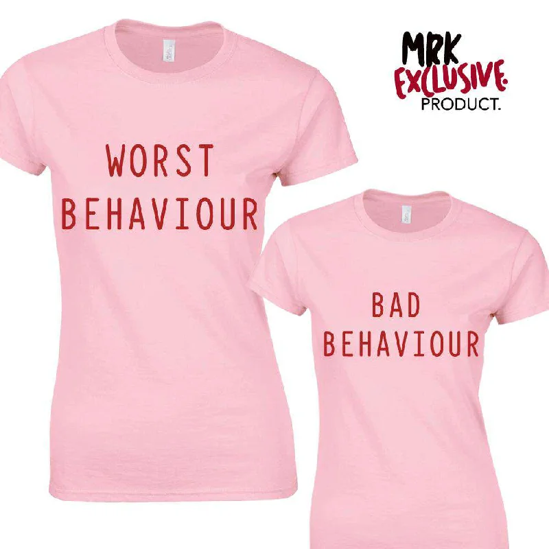 Bad Behaviour Adult & Kid Pink Matching Tees (MRK X) Tough Men's Tactical