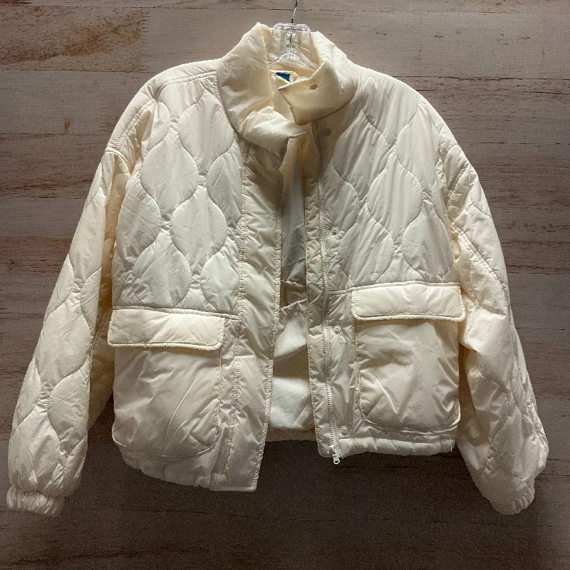 Coat Puffer & Quilted By Old Navy In Cream, Size: Xs Sleek Men's Metallic