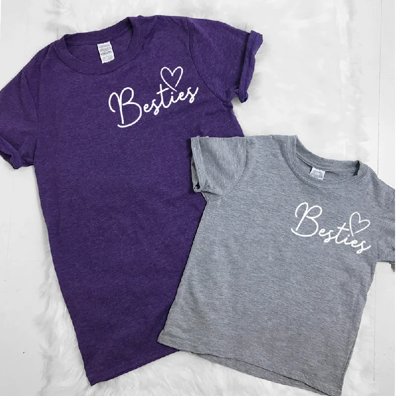 Besties Mini Logo Mum & Kid Matching Tees (MRK X) Laid