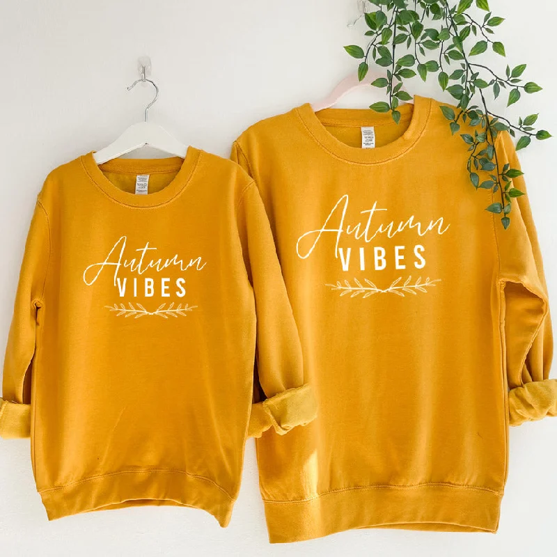 Autumn Vibes Mum Matching Mustard Sweatshirts Tough Men's Military