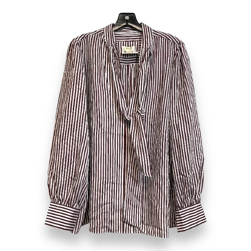 Top Long Sleeve By Maeve In Striped Pattern, Size: L Tailored