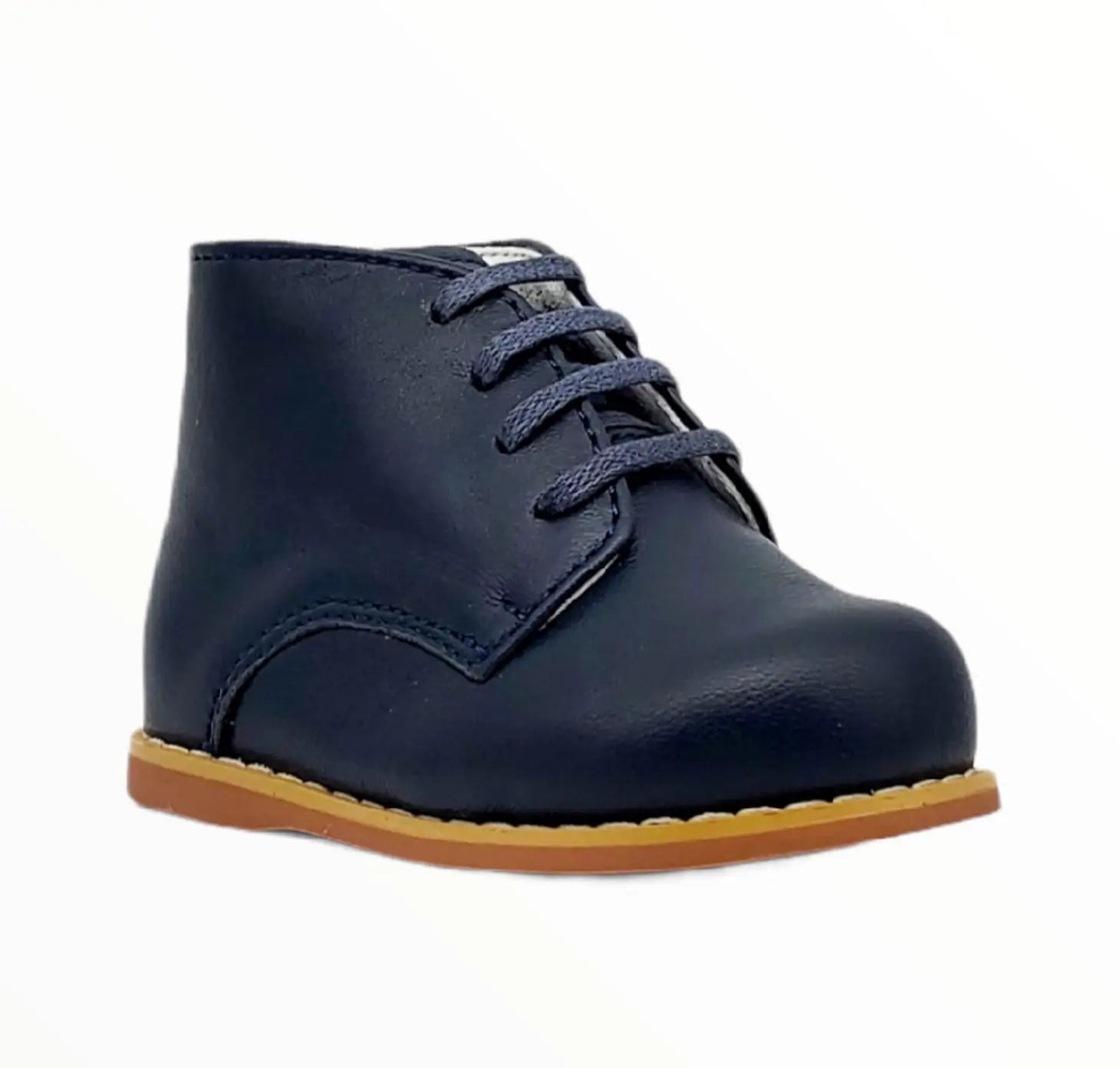 Navy Blue Leather Walking Shoe Artistic Men's Hand