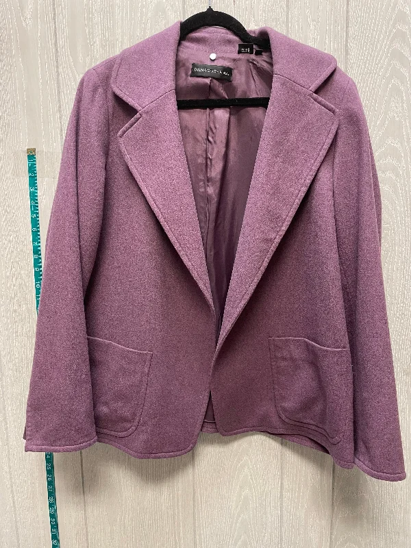 Coat Peacoat By Dana Buchman In Purple, Size: L Gym