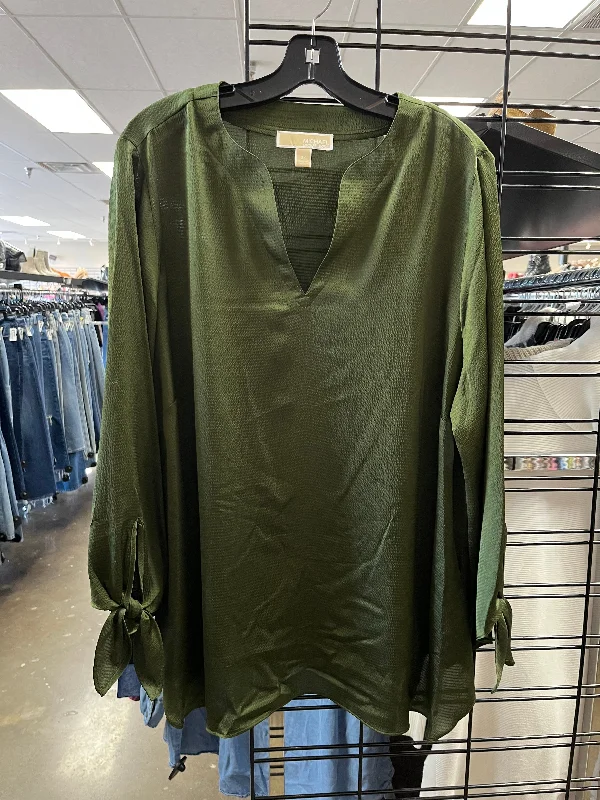 Top Long Sleeve By Michael Kors In Green, Size: 2x Dapper Men's 1920S