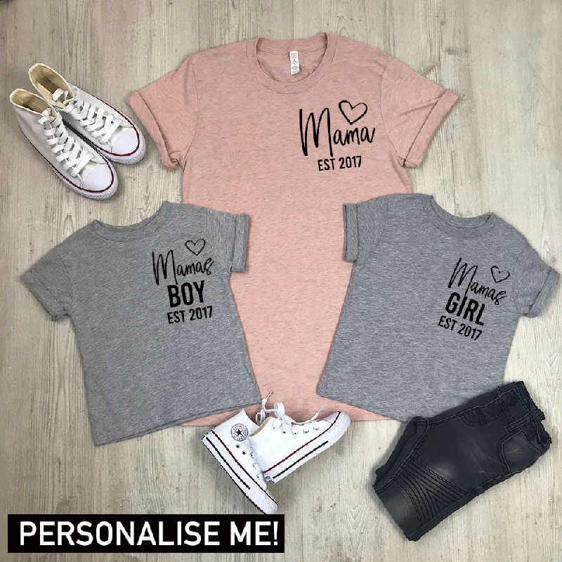 Personalised Mama / Girl / Boy Established Mum & Kid Matching Tees (MRK X) Sophisticated Men's French