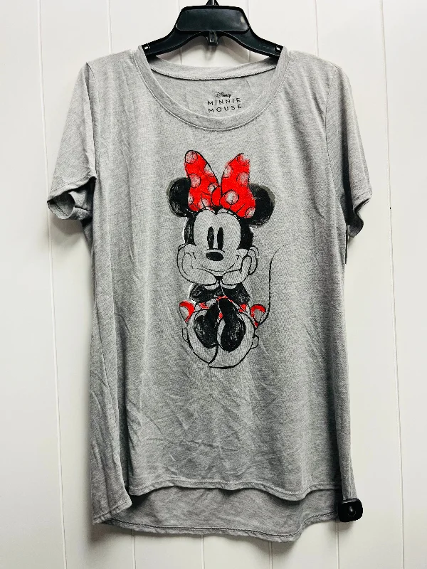 Top Short Sleeve By Disney Store In Grey, Size: Xxl Casual Men's Loose