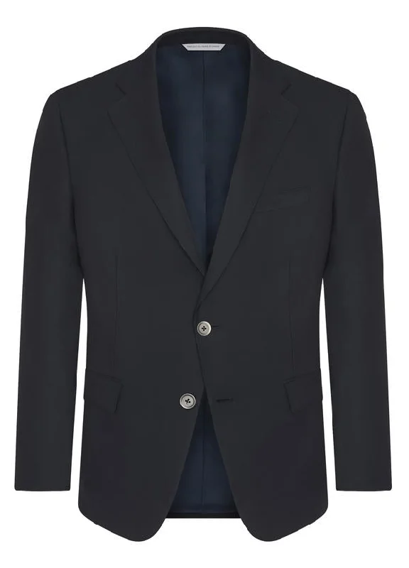 Samuelsohn Navy Ice Wool Blazer - Classic Fit Masculine Men's 