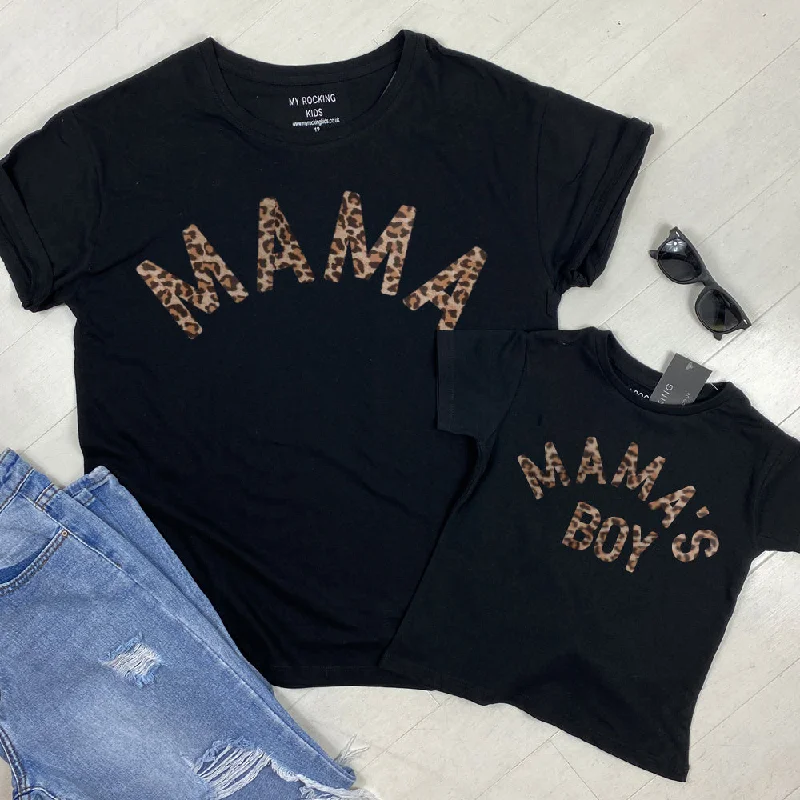 Mama & Mama's Boy Leopard T-Shirts (MRK X) Streetwear Style