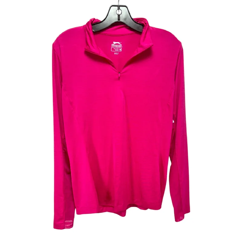 Athletic Top Long Sleeve Collar By Slazenger In Pink, Size: M Refined Men's European