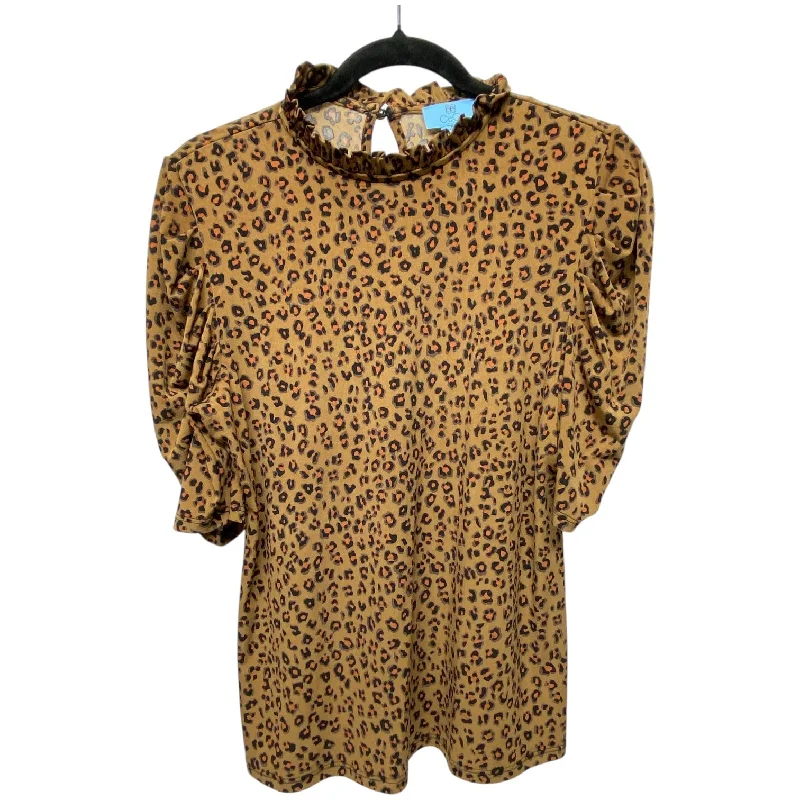 Top Short Sleeve By Cece In Animal Print, Size: M Modern Men's Geometric