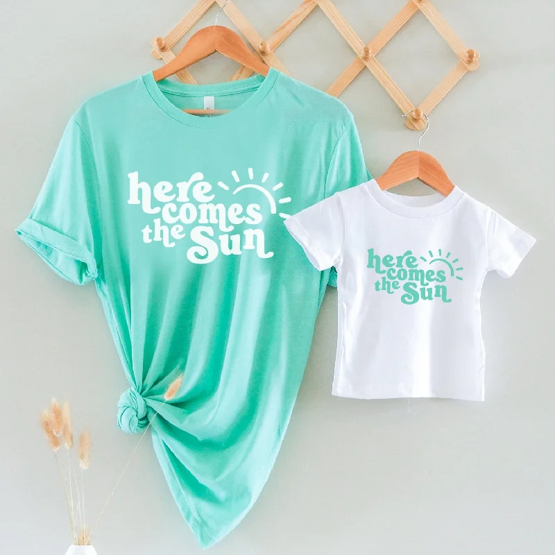 Here Comes The Sun Matching Summer T-Shirts Confident Men's Power