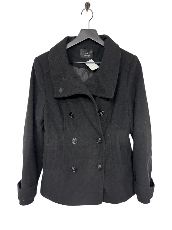 Coat Peacoat By Love Tree In Black, Size: M Refined Men's Velvet