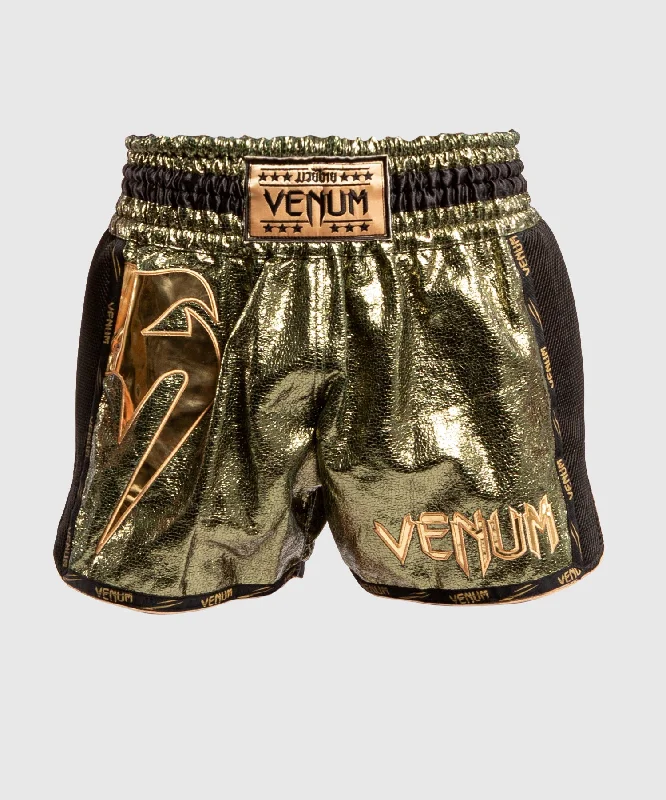 Venum Giant Foil Muay Thai Shorts - Khaki/Gold Earthy Men's Sustainable 