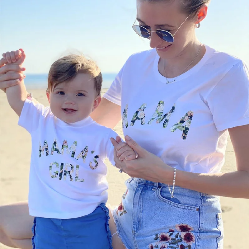 Mama & Mama's Girl Floral Matching White T-Shirts Vintage Men's 1970S Disco