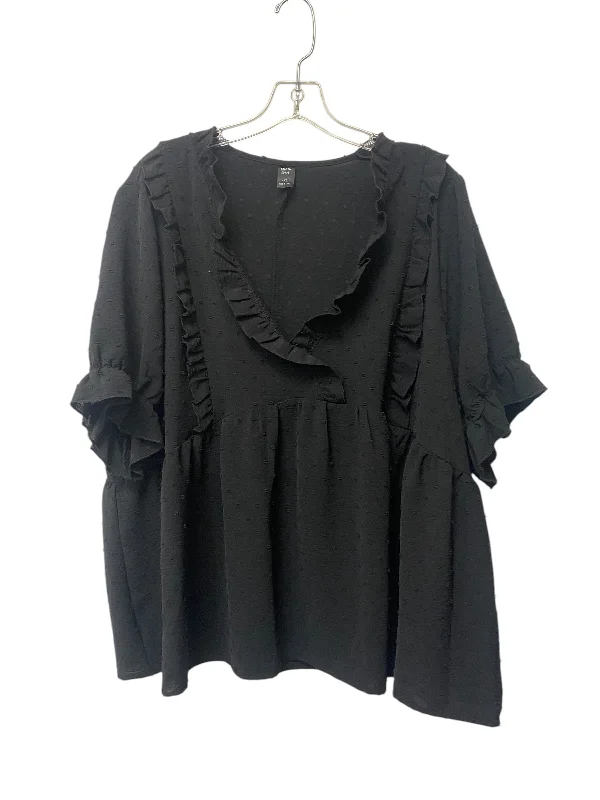 Top Short Sleeve By Shein In Black, Size: 4x Gym